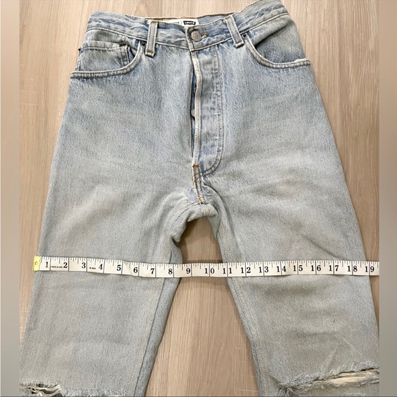 redone vintage levi’s 501 straight jeans size 24 - Picture 10 of 11